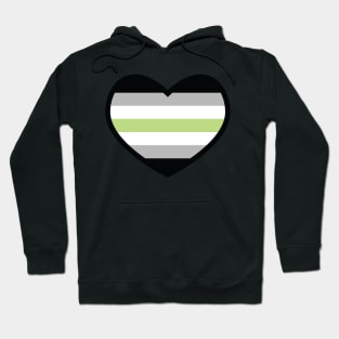 Agender Flag Heart Hoodie